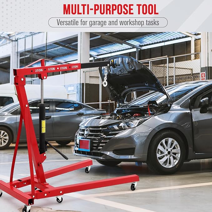 2 Ton Engine Hoist, Hydraulic Cherry Picker Engine Hoist Lift, 4400LBS Heavy - Image 6