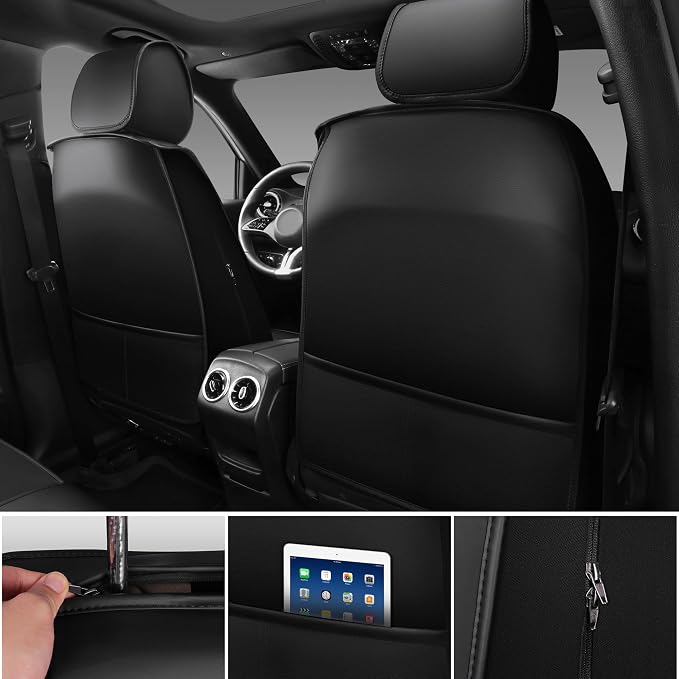 CAR PASS Nappa Leather Car Seat Covers Full Set, Luxury Seat Protector - Image 3