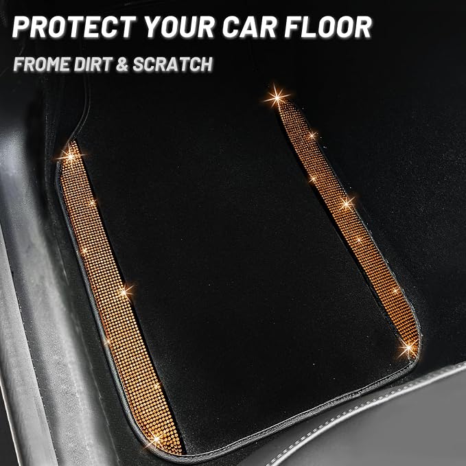 NBTEPEM Bling Car Floor Mats Full Set, Universal Fit Most Cars - Image 8