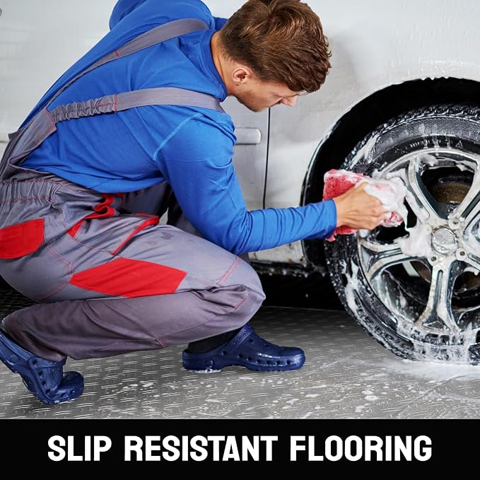 TUFFIOM 7.5 x 20 FT Garage Floor Mat, Thickened Diamond Plate PVC Garage Mats - Image 7