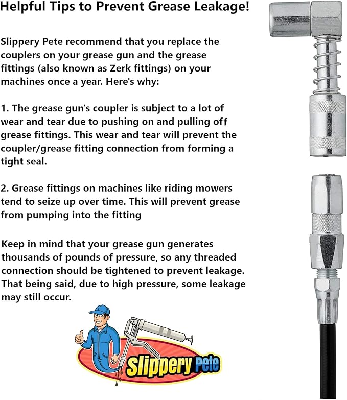 Slippery Pete 90 Degree Grease Coupler Snaps on to Grease Fittings in Tight - Image 2