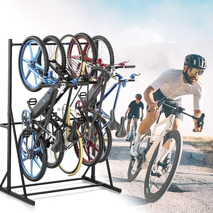 Freestanding Bike Storage Rack, Heavy Duty Vertical Bike Rack - Image 7