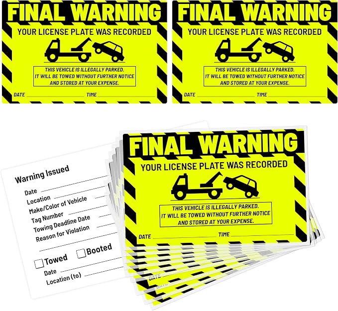 easykart labels 50 Parking Violation Notice Parking Violation Stickers Tow - Image 5