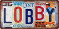 LOBBY Vintage Metal Tin Sign License Plate Bar Cafe Garage Cave Home Room Wall by Unknown