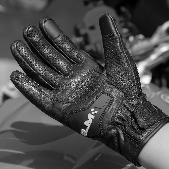 ILM Goatskin Leather Motorcycle Motorbike Powersports Racing Gloves Touchscreen - Image 6
