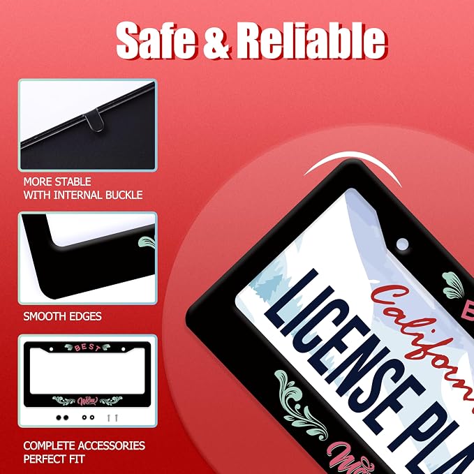 Best mom License Plate Frame Love mom License Plate Frames Stainless Steel - Image 2