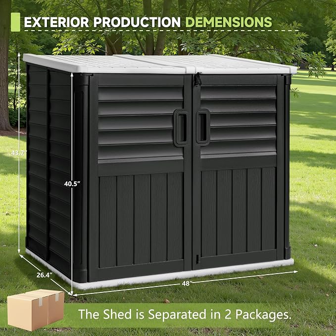 Devoko Resin Outdoor Storage Shed, 34 Cu Ft Outdoor Storage Cabinet Without - Image 6