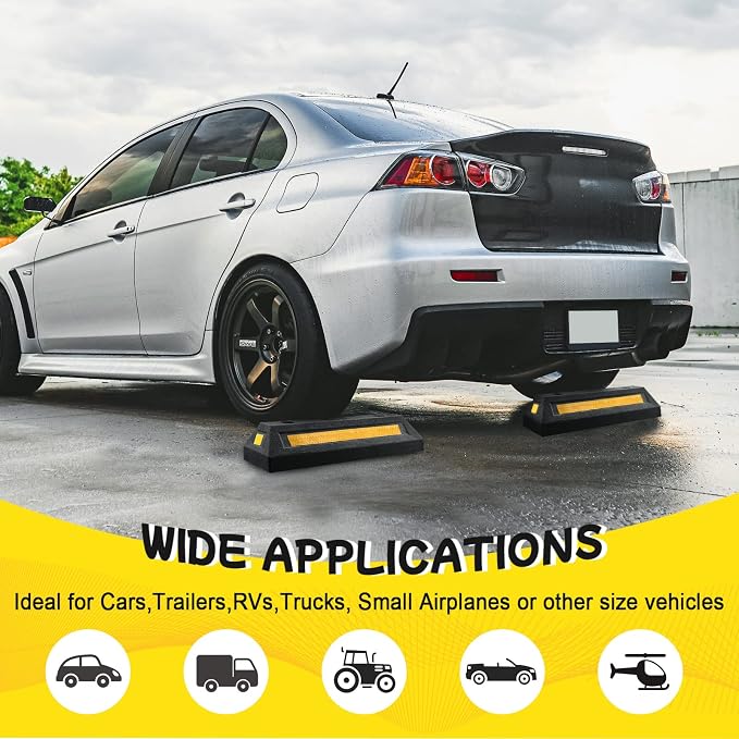 Car Parking Stopper – 2PCs Heavy Duty Rubber Curb Car Stop - Image 6