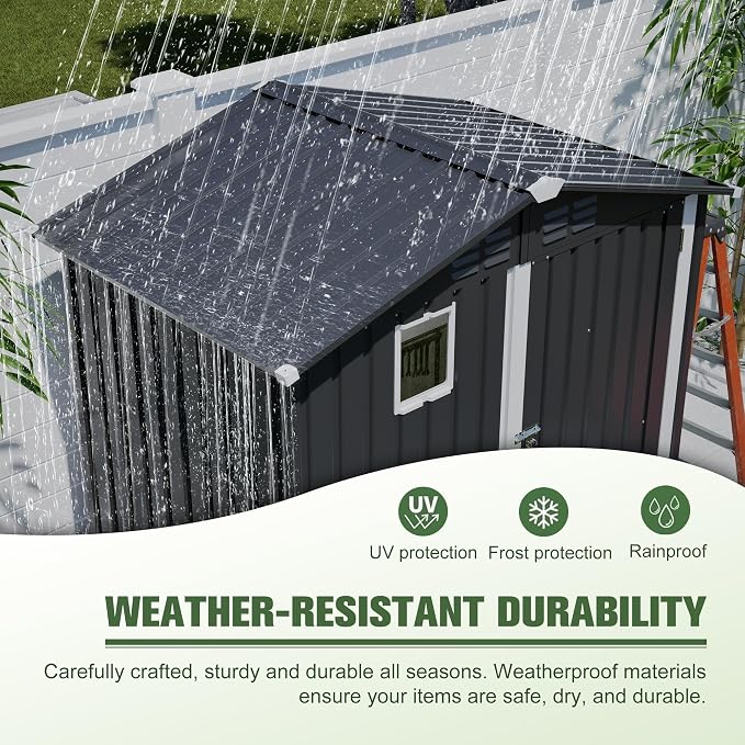 6x4 FT Outdoor Storage Shed, Metal Shed - Image 10