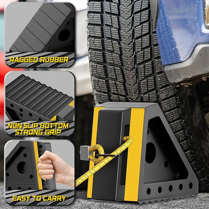 4 Pack Heavy Duty Wheel Chocks - Image 3
