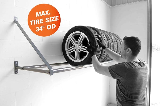 Martins Industries Wall-Mount Tire Rack – Heavy-Duty Steel Storage - Image 2