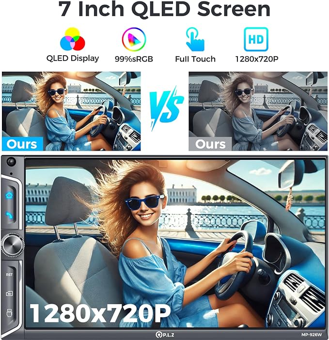 PLZ 7" QLED Wireless Double Din Car Stereo - Image 4