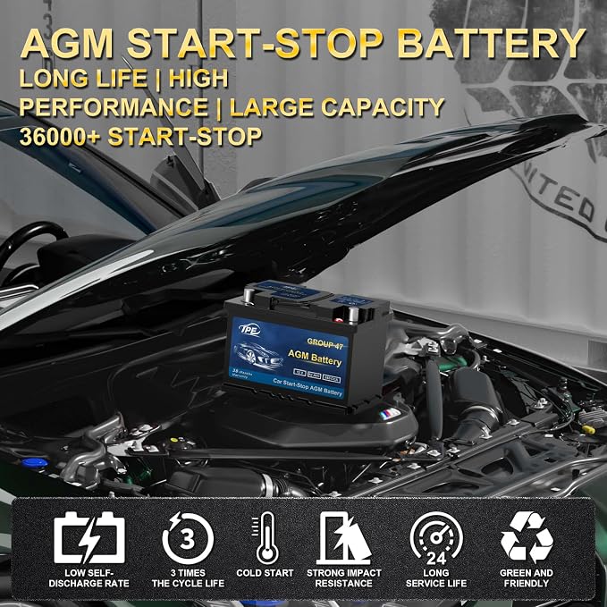 TPE AGM Battery BCI Group 47, Maintenance Free 12V 62Ah, H5 Size, Automotive - Image 6