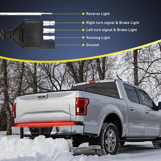 Nilight Truck Tailgate Light Strip 60" Aluminum FrameTriple Row Light Bar 1200 - Image 5
