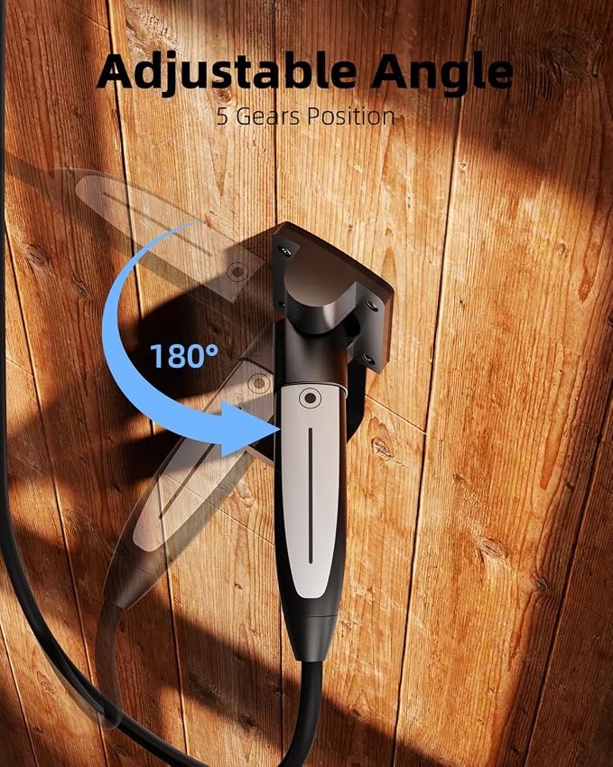 for Tesla Charger Holder, with 180° Rotation Nozzle Dock, Metal J-Hook - Image 2