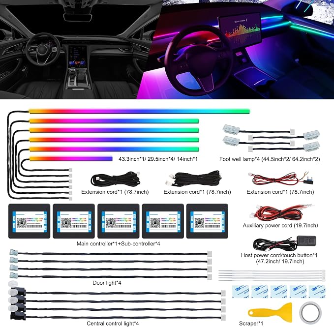 Dreamcolor Acrylic Interior Car LED Strip Light - Image 2