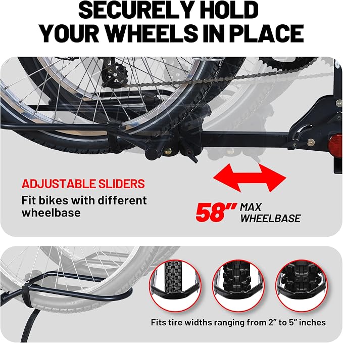 Rockland Foldable 2-Bike Rack, 200 lbs Capacity, Hitch Mount Bike Rack - Image 6
