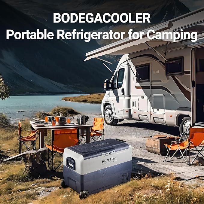 BODEGACOOLER 12 Volt Car Refrigerator, 53 Quart Portable Freezer, Dual Zone Car - Image 4