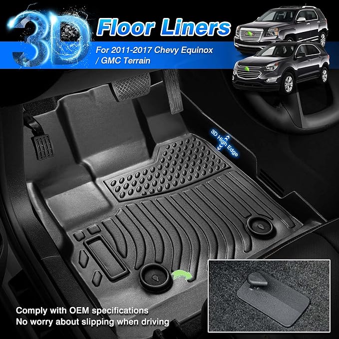 Cartist Custom Fit for Floor Mats Chevrolet Equinox/GMC Terrain Denali - Image 2