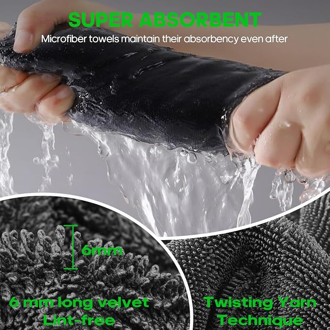 2 Pack Microfiber Towels Extra Large Ultra Absorbent Drying Towel - Image 4