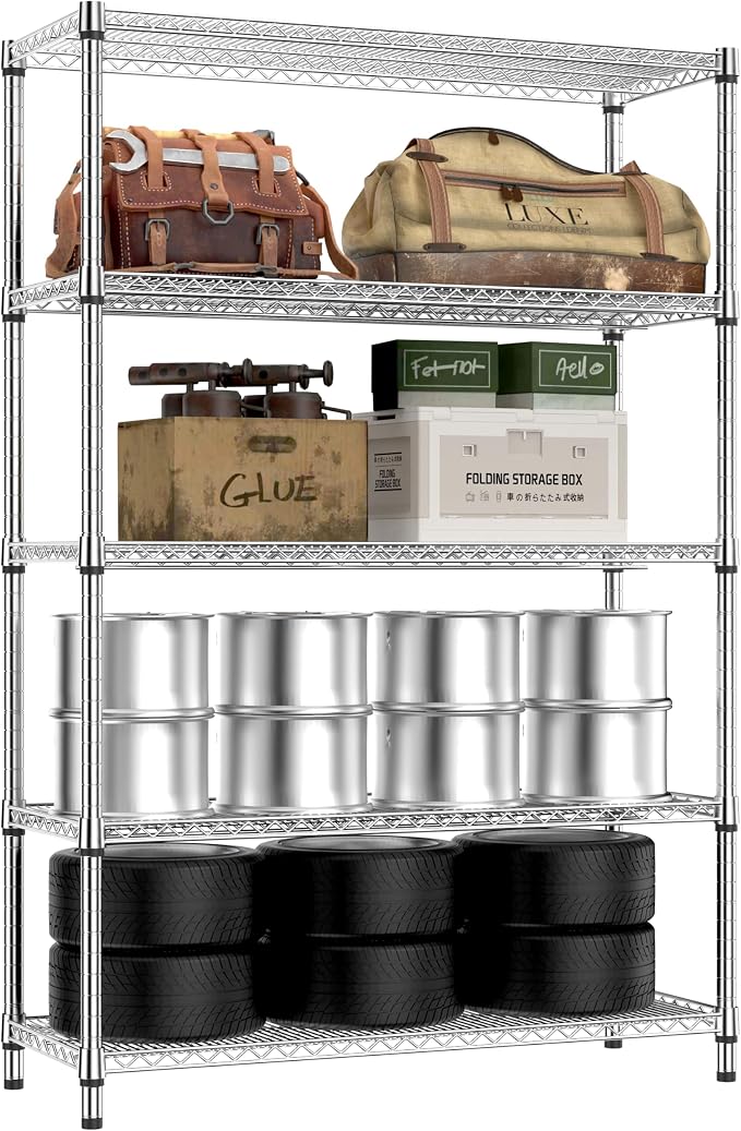 IZEUK 4250 LBS Garage Shelving Wide Storage Shelves 5 Tier Metal Shelves Heavy by Unknown