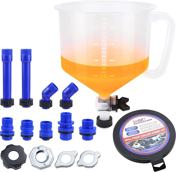 SMART JERRY - Coolant Bleeder Kit, Universal Radiator Burping Funnel, No-Spill by SMARTJERRY