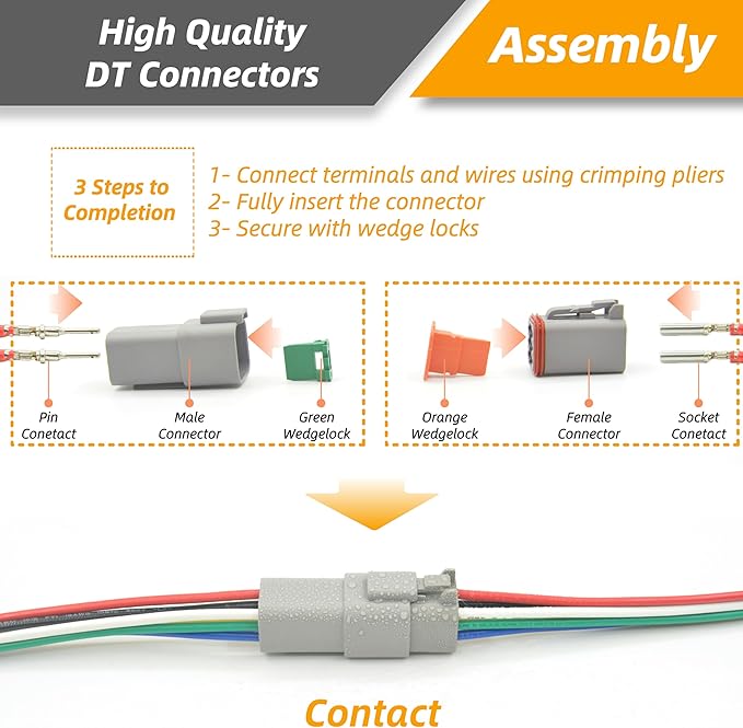 215 PCS Deutsch Connector Kit, DT 2 3 4 6 8 12 Pin Connectors, IP67 Waterproof - Image 5