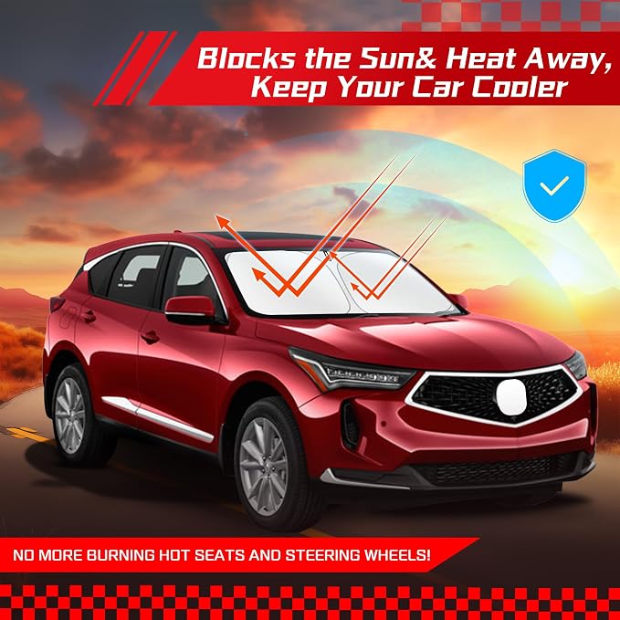 ARISMOTOR Windshield Sun Shade for Acura RDX 2019-2025, Custom Fit Foldable - Image 7