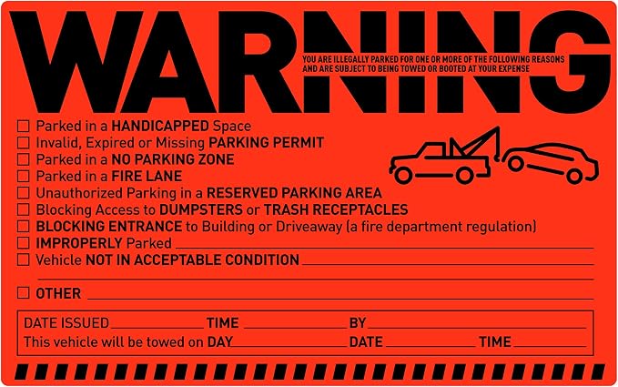 Easykart 500 Parking Violation Notice Stickers by EasykartLabels