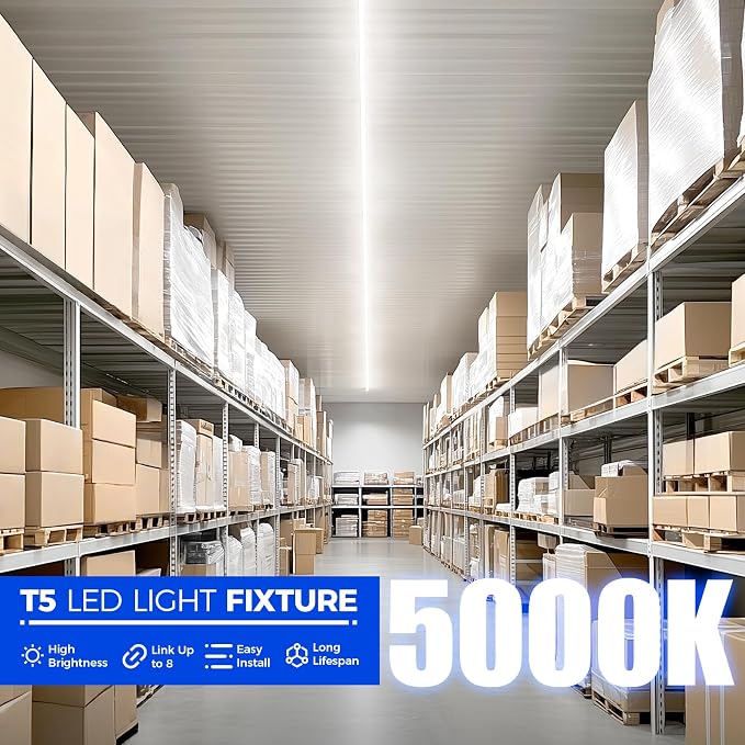 Barrina T5 4FT LED Shop Light, 5000K Daylight White, 20W Utility Light Fixture - Image 7