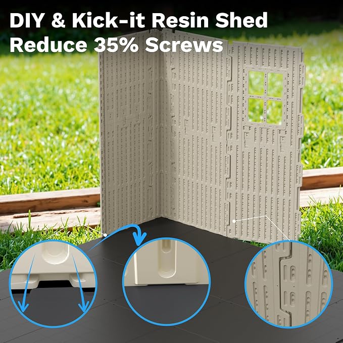 Devoko 10 x 10 FT Plastic Outdoor Storage Shed - Image 7