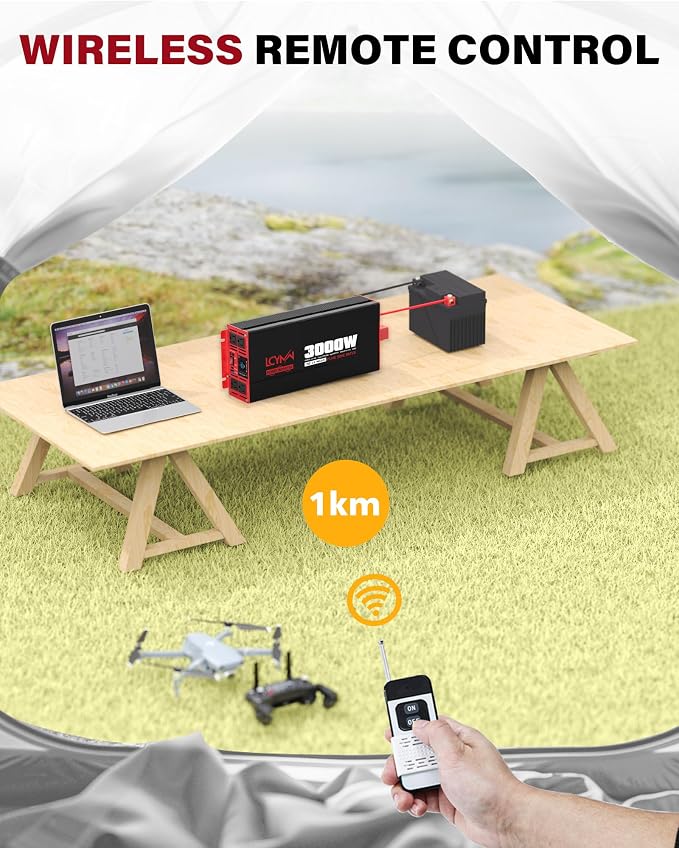 3000 Watts Power Inverter Pure Sine Wave DC 12V to 110V/120V AC 6000W Peak - Image 6