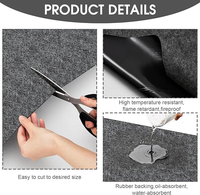 GlowShade Oil Spill Mat, 36 X 60 Inch Garage Floor Mat Under Car, Absorbent Oil - Image 3