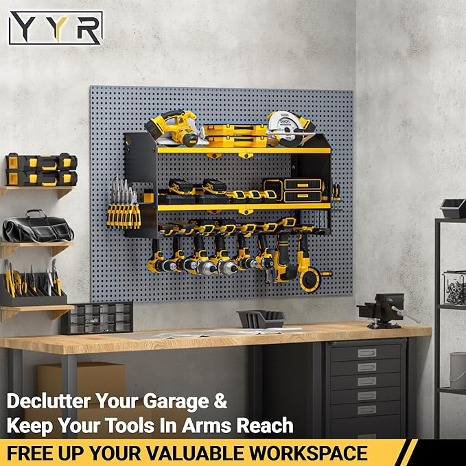 YYR Power Tool Organizer Wall Mount, Cordless Drill and Battery Holder - Image 2