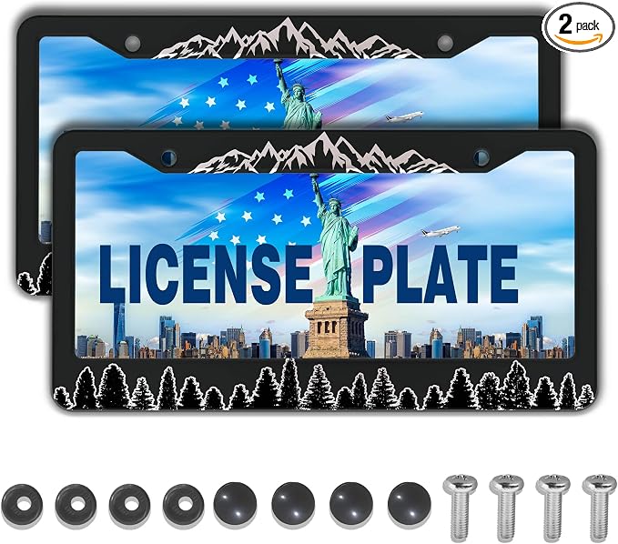 Car Plate Frames Black and White License Plate Bracket The Mountains are by Unknown