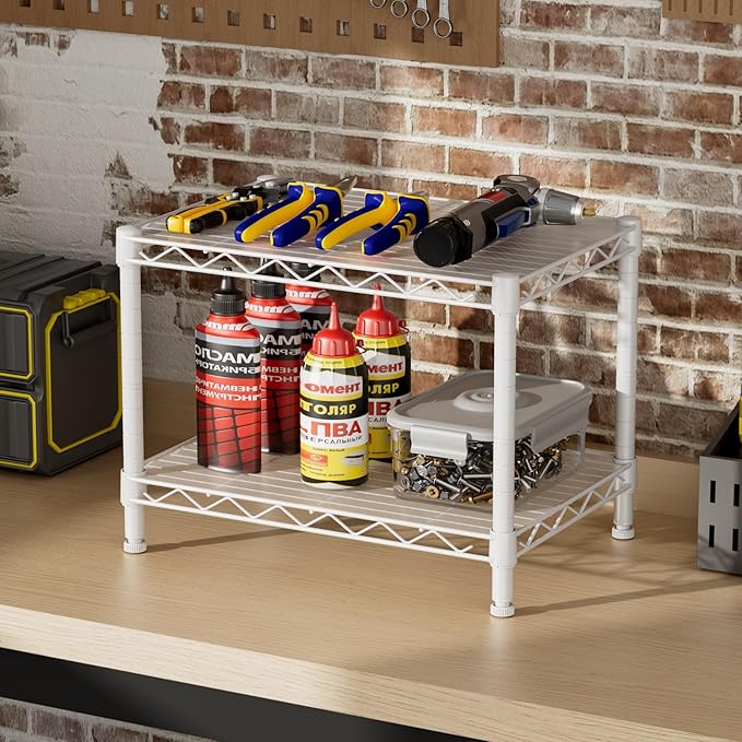 SINGAYE 2 Small Wire Shelves Garage Pantry Close Home Organizers and Storage - Image 2
