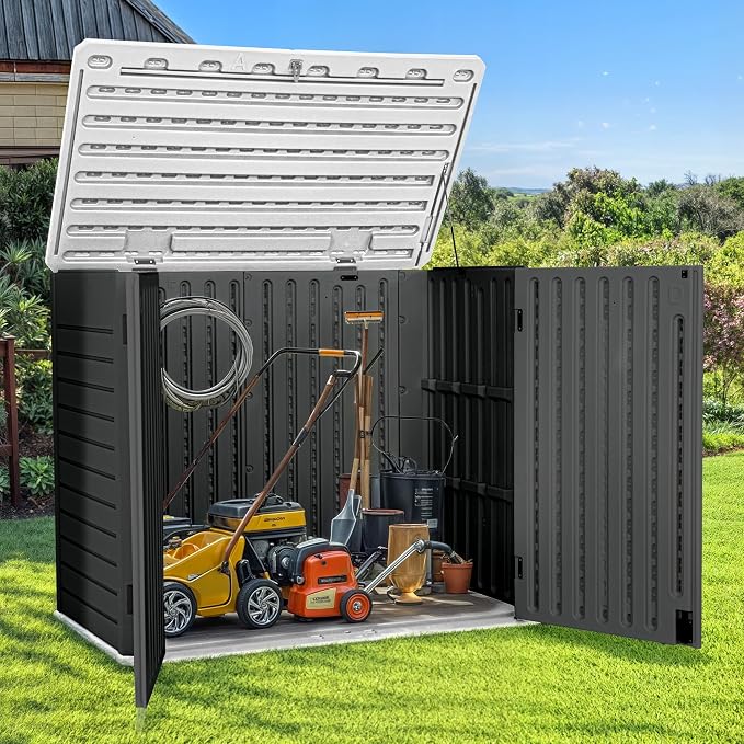 GOOBED Horizontal Shed with Padlock Latch, Outdoor Storage Shed - Image 2