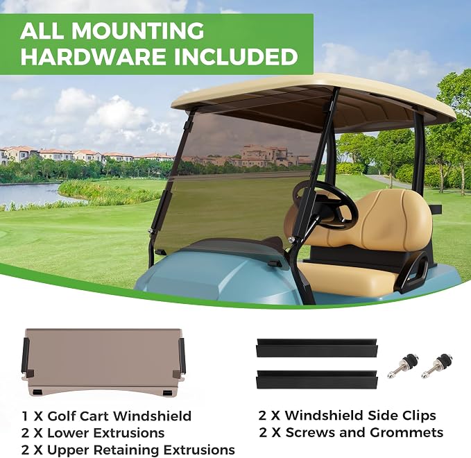 10L0L Golf Cart Windshield for Club Car Precedent 2004-Up, 2017-Up Onward - Image 8