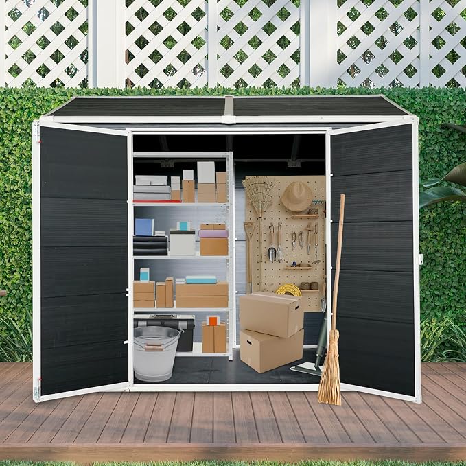 8x6 FT Outdoor Storage Resin Shed - Image 3