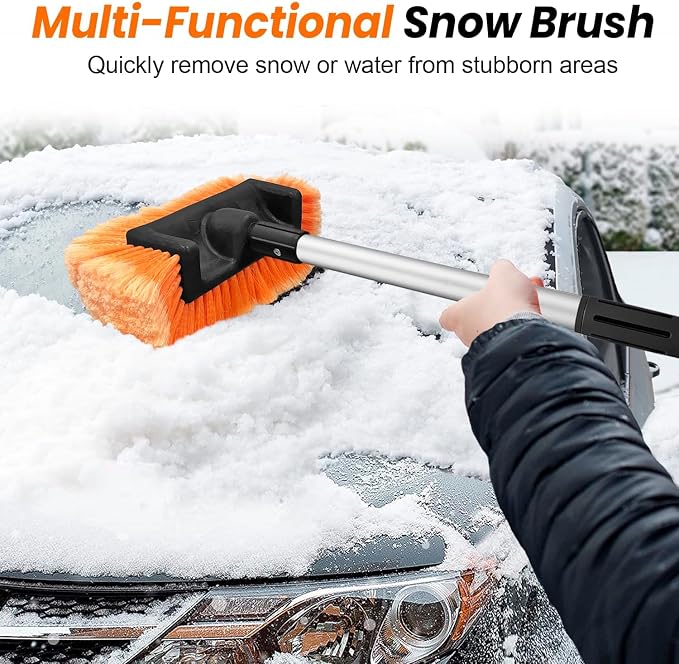 65" Car Wash Brush with Extension Pole, Car Wash 12" Dip Soft Five-Sided Brush - Image 4