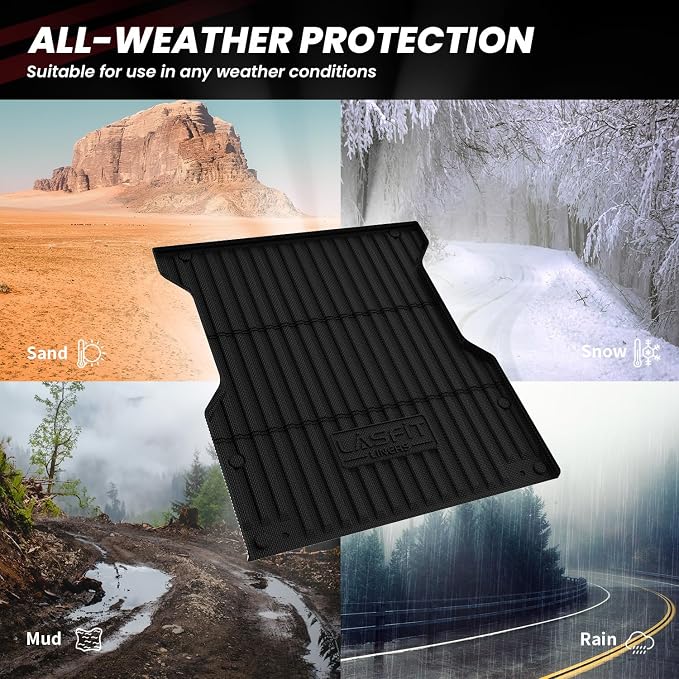 LASFIT Bed Mat for Toyota Tacoma 2024 2025 Truck Bed, All Weather 5 ft Rubber - Image 5