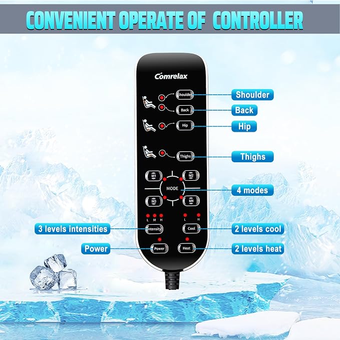 Massage Seat Cushion with Heat, Cooling Back Massager - Image 5