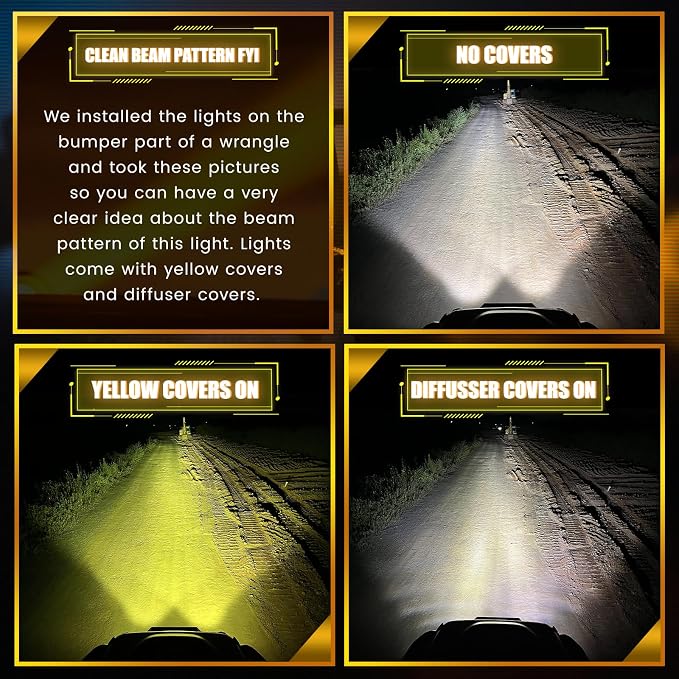EXZEIT 160W 5 Inch Driving Lights, 11200 Lumens Round Fog Lights Offroad Lights - Image 2