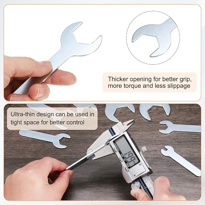 HARFINGTON 10pcs Small Wrench 24x115x2.8mm Metric U-Shaped Single Open Ended - Image 5