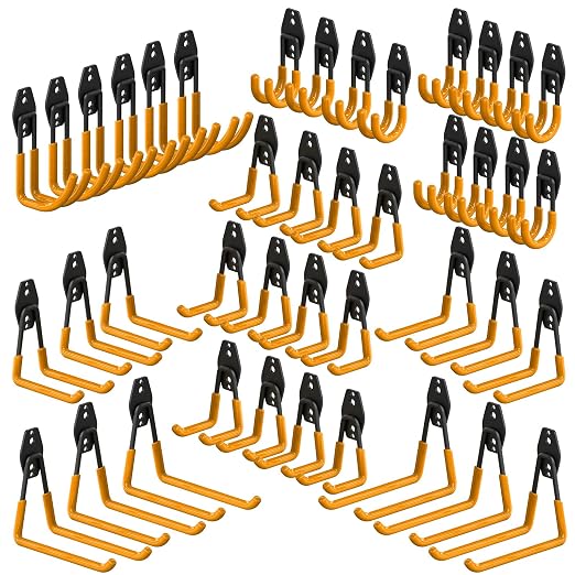 3-H Garage Wall Hooks 42 Pack, Heavy Duty Garage Hooks by 3-H