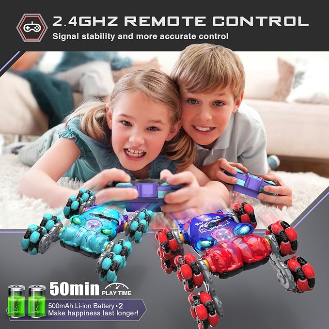 Remote Control Car, 8WD Gesture Sensing RC Car, 2.4GHz RC Stunt Cars Boys Toys - Image 6