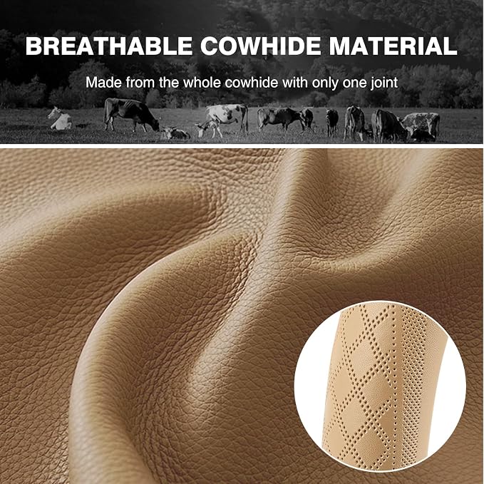 【2025 Model】 High-Grade Real Cowhide Steering Wheel Cover - Image 3