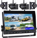 10.1" 4-Magnetic Wireless RV Backup Camera, HD1080P DVR Monitor, IP69 by WOOCARTY