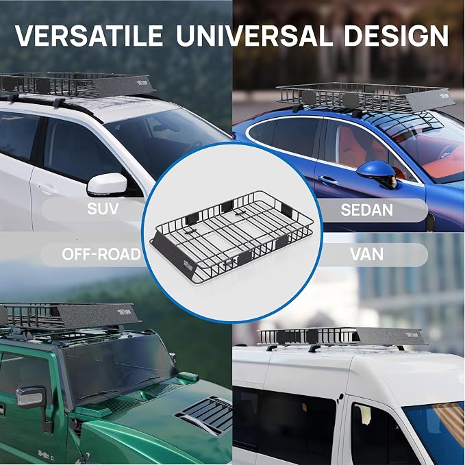 Bonnlo 250lbs Extendable Rooftop Cargo Carrier, 64 * 39 * 6inch Universal Roof - Image 6