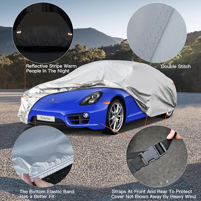 Kayme 6 Layers Car Cover Waterproof All Weather - Image 3